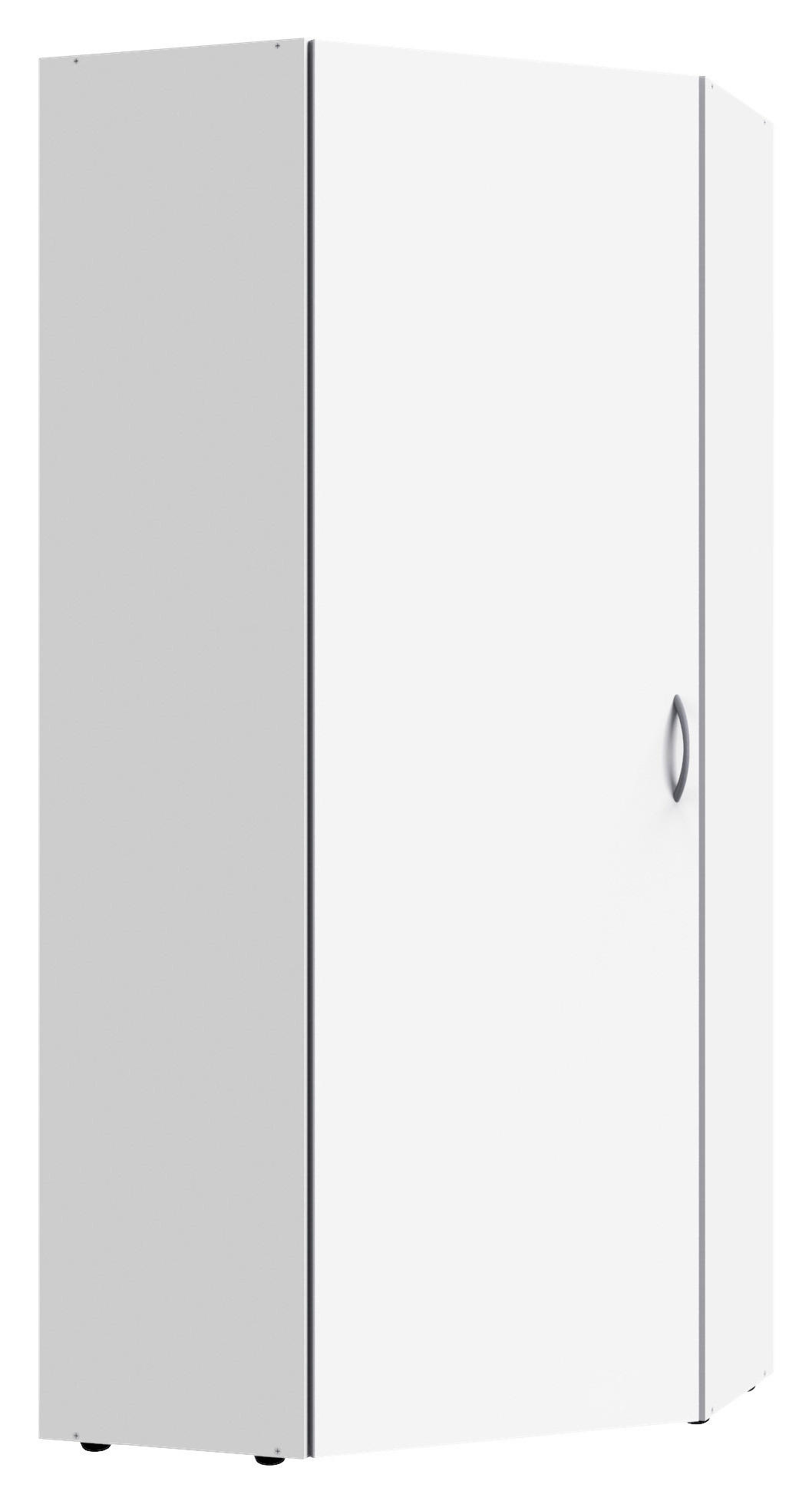 KOTNA OMARA, bela  - bela/barve aluminija, Konvencionalno, umetna masa/leseni material (80/185/80cm) - Xora