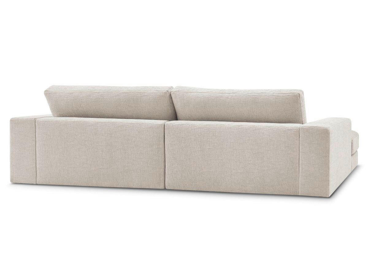 ECKSOFA Ottomane rechts  LEONARD  Beige Struktur  - Beige/Schwarz, MODERN, Kunststoff/Textil (274/159cm)