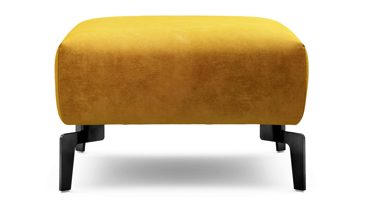 HOCKER Samt Gelb  - Gelb/Schwarz, Design, Textil/Metall (70/70/46cm) - SENSOO
