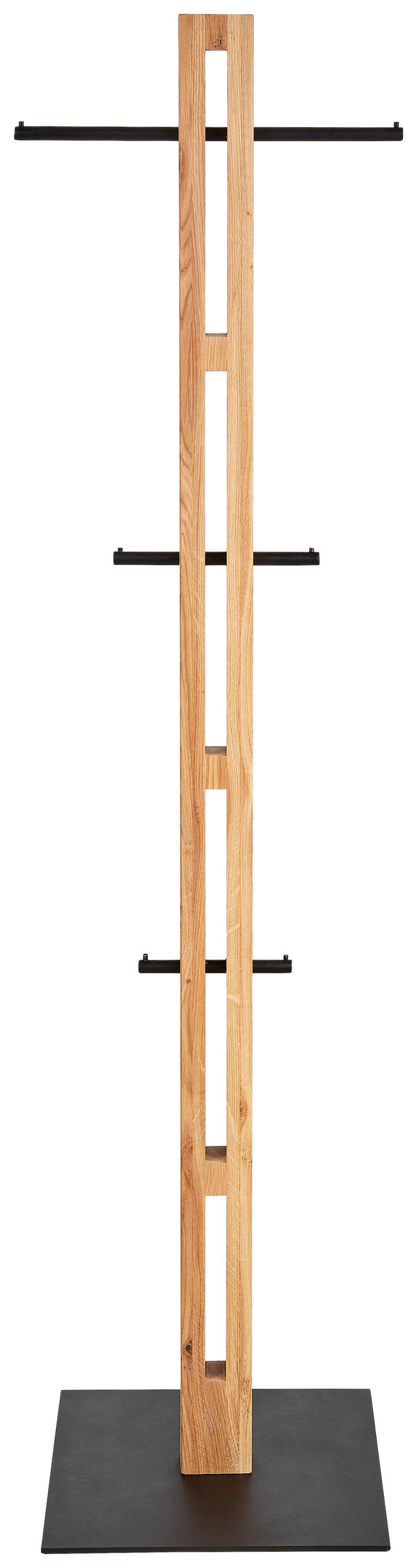 KLEIDERSTÄNDER in Schwarz, Eichefarben 45/174,9/40 cm   - Eichefarben/Schwarz, Natur, Holz/Metall (45/174,9/40cm) - Linea Natura