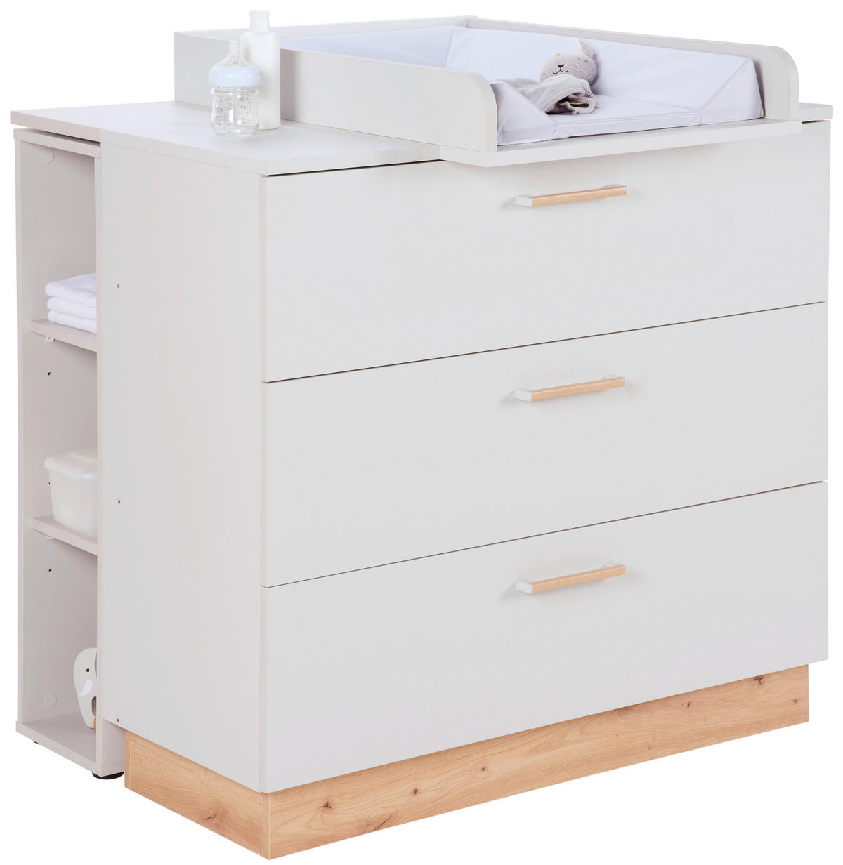 PREBAĽOVACIA KOMODA  - sivá/farba duba, Trend, kompozitné drevo/plast (100/101/77cm) - Jimmylee