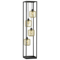 STOJACÍ LAMPA, 30/30/152,5 cm - černá/barvy zlata, Konvenční, kov (30/30/152,5cm) - Fischer & Honsel