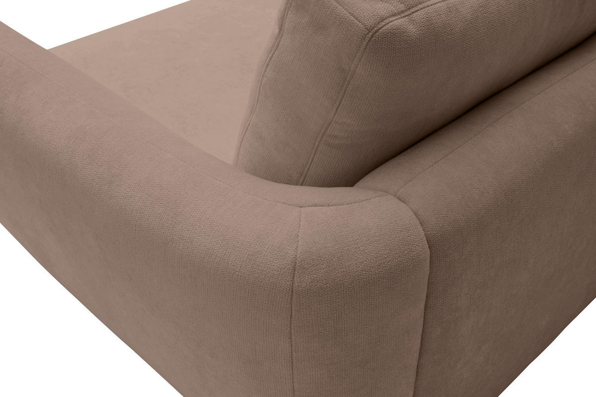 ECKSOFA Chenille Taupe  - Taupe/Schwarz, Konventionell, Kunststoff/Textil (224/307cm) - Hom`in