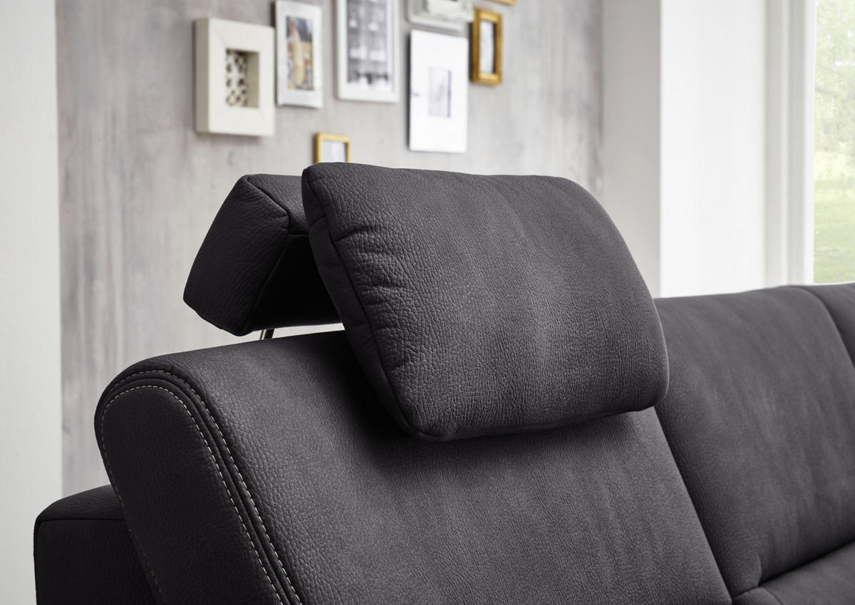 WOHNLANDSCHAFT Grau Mikrofaser  - Beige/Alufarben, Design, Textil/Metall (173/330/262cm) - Beldomo System