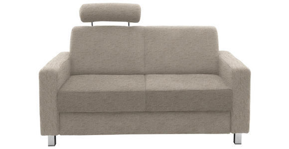 2-SITZER-SOFA in Flachgewebe Creme  - Chromfarben/Creme, Design, Textil/Metall (158/83/85cm) - Xora