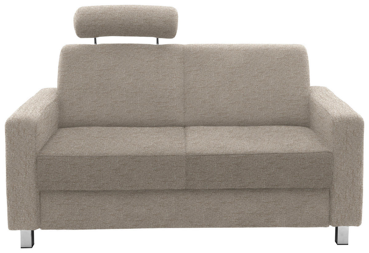 2-SITZER-SOFA in Flachgewebe Beige  - Chromfarben/Beige, Design, Textil/Metall (158/83/85cm) - Xora