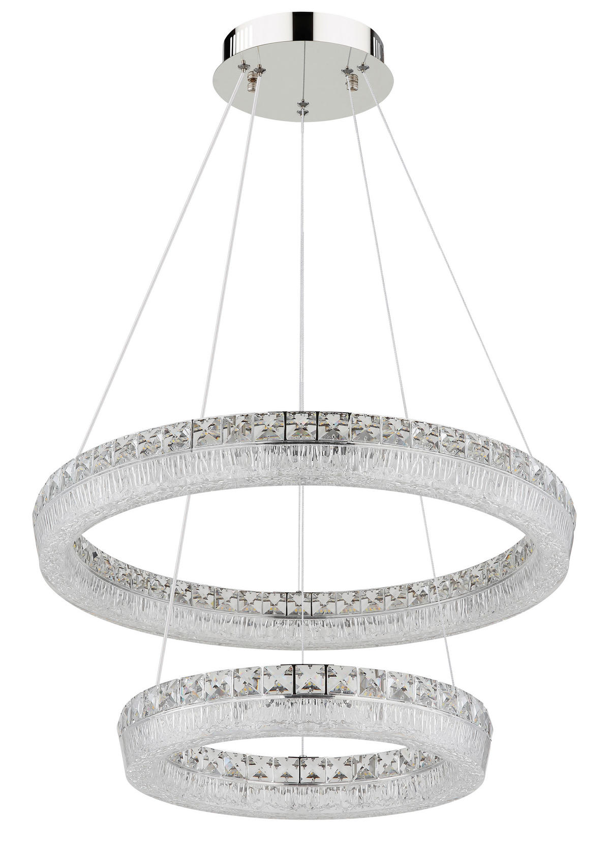 LED-HÄNGELEUCHTE 60/120 cm  - Klar/Chromfarben, Design, Glas/Kunststoff (60/120cm) - Globo