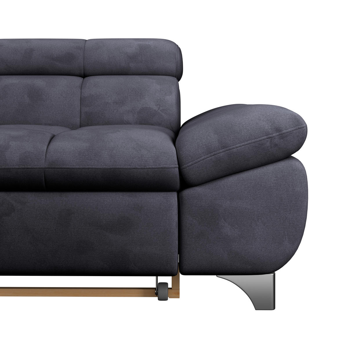 ECKSOFA Dunkelblau Chenille  - Chromfarben/Dunkelblau, KONVENTIONELL, Textil/Metall (234/312cm) - Livetastic