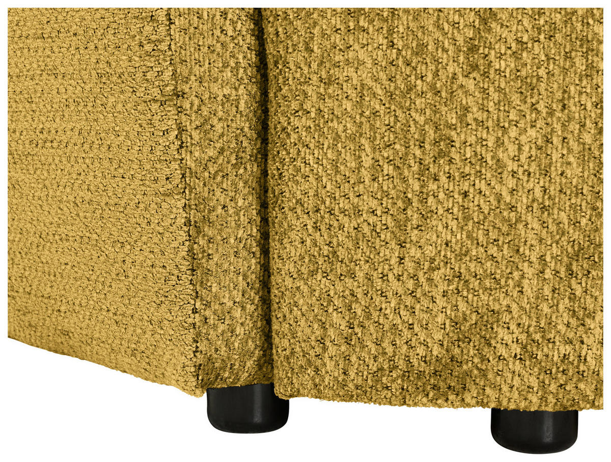 SCHLAFSOFA  mit Stoffauswahl, Liegefunktion, Schlafen auf Sitzhöhe, Rücken echt Chenille Senfgelb  - Senfgelb/Schwarz, KONVENTIONELL, Kunststoff/Textil (238/74/107cm) - Carryhome