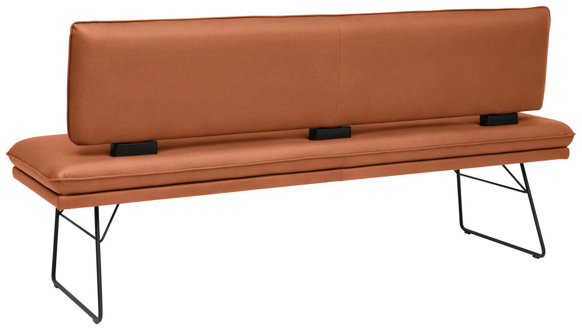 SITZBANK in Metall, Textil Schwarz, Karamell  - Karamell/Schwarz, Design, Textil/Metall (195/91/65cm) - Dieter Knoll