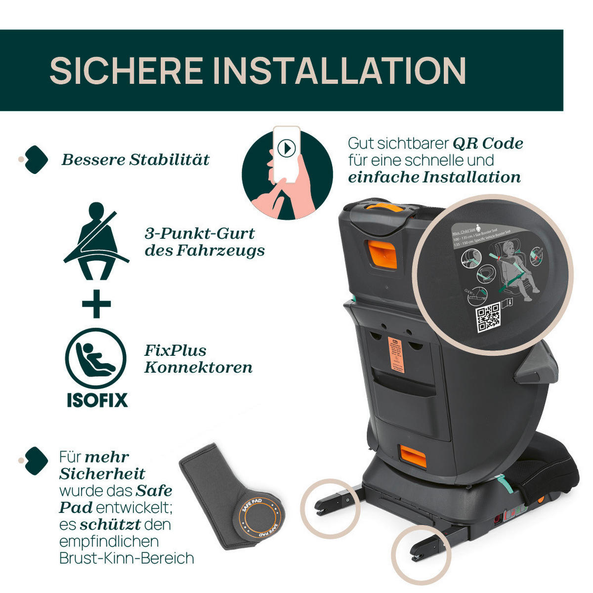 KINDERAUTOSITZ FOLD&GO I-SIZE   - Schwarz, Basics (46/54/67/84/47cm) - Chicco