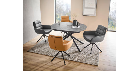 ESSTISCH in Metall, Glas, Keramik 130-190/100/77 cm  - Anthrazit/Schwarz, Design, Glas/Keramik (130-190/100/77cm) - Novel