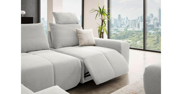 ECKSOFA in Velours Hellgrau 236/326 cm - Hellgrau/Schwarz, Design, Kunststoff/Textil (236/326cm) - Xora