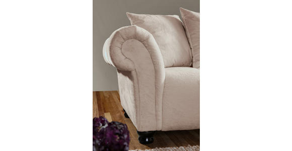 ECKSOFA  in Plüsch Beige  288/190 cm  - Dunkelbraun/Beige, KONVENTIONELL, Holz/Textil (288/190cm) - Carryhome