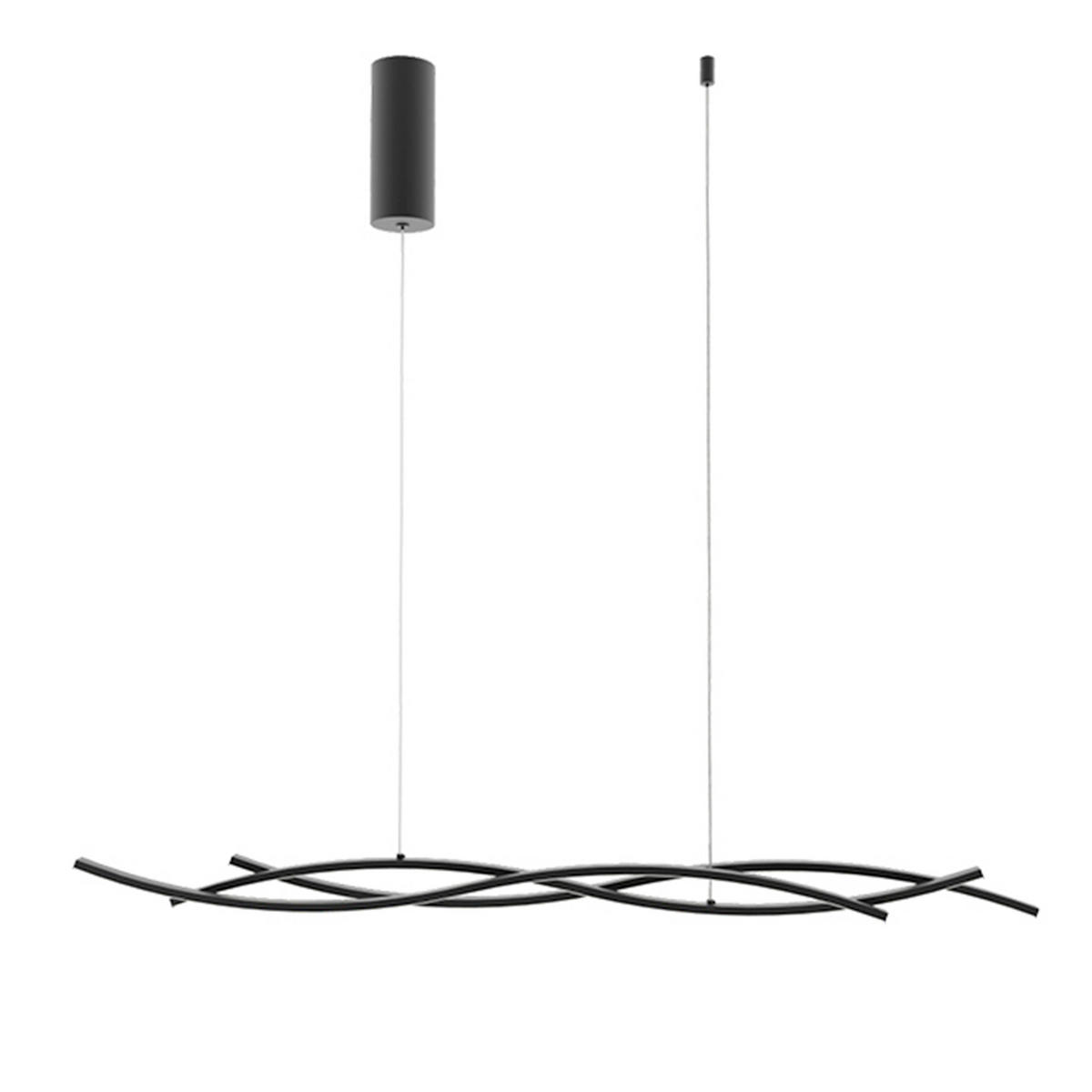 LED-HÄNGELEUCHTE Luce Ambiente e Design 117,2/6/105 cm   - Schwarz/Weiß, Design, Kunststoff/Metall (117,2/6/105cm)
