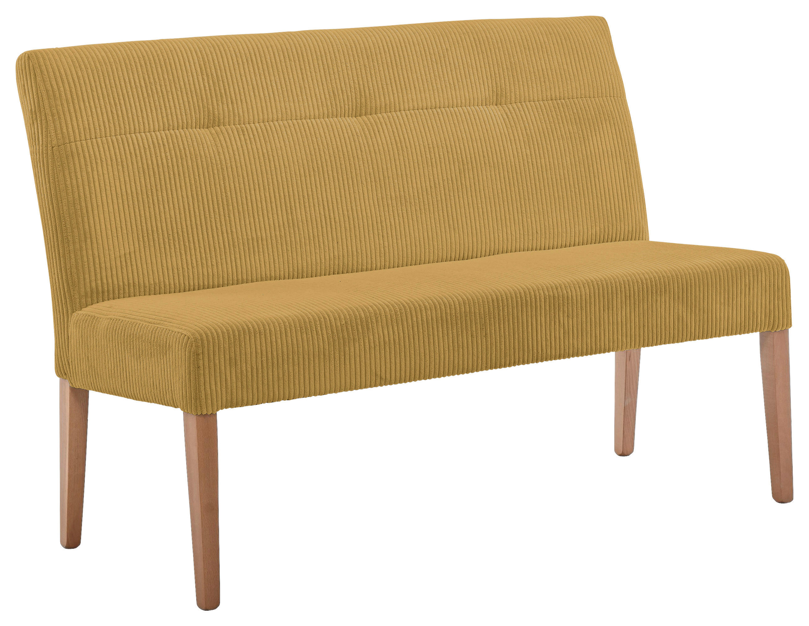 SITZBANK 140/92/66 cm Cord Buchefarben, Currygelb Buche massiv  - Currygelb/Buchefarben, KONVENTIONELL, Holz/Textil (140/92/66cm) - home24