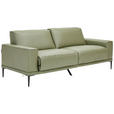 2,5-SITZER in Leder Olivgrün  - Schwarz/Olivgrün, Design, Leder/Metall (200/102/92cm) - Johann Jakob