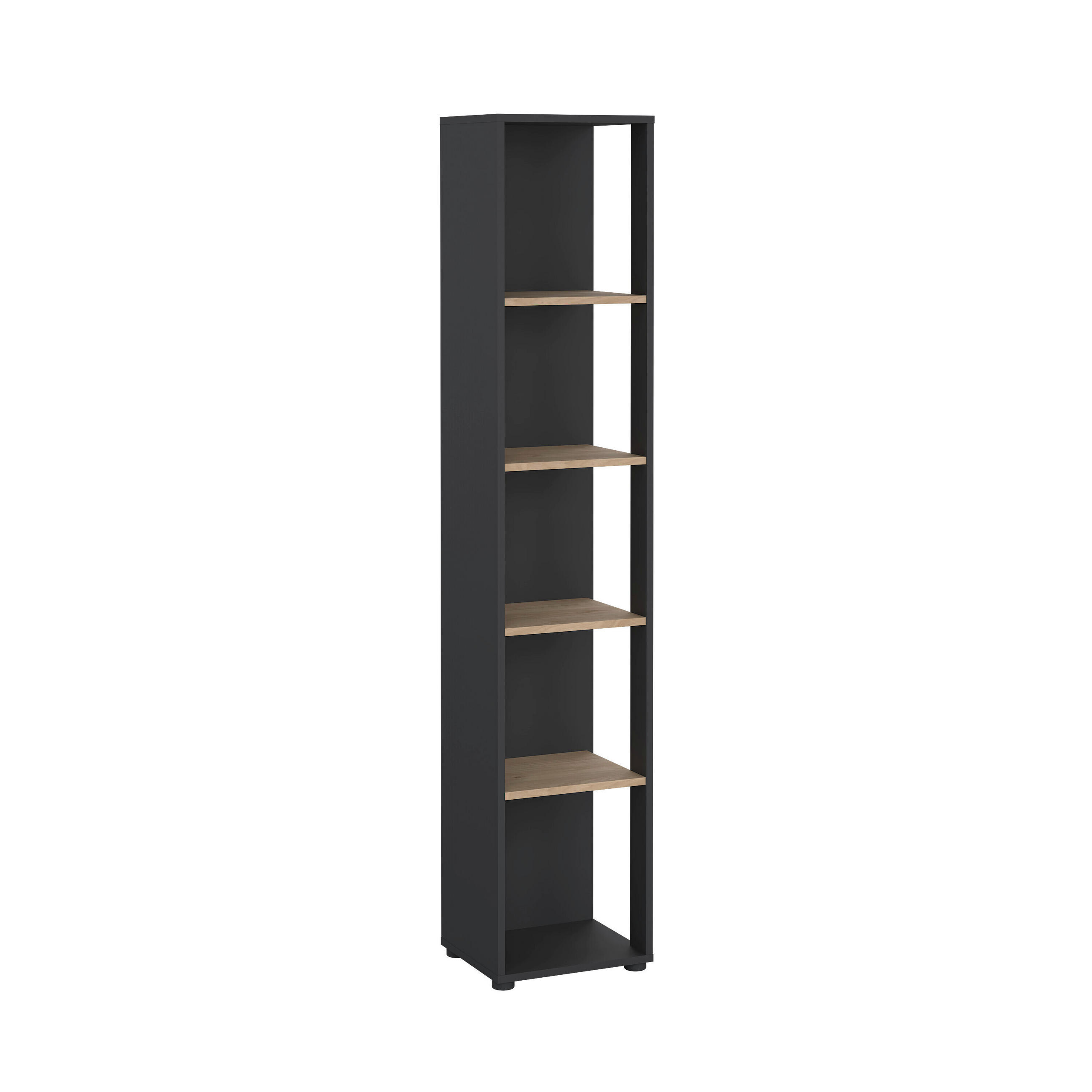 REGAL Grau, Eichefarben  - Eichefarben/Grau, MODERN, Holzwerkstoff (40,8/204,7/34,4cm) - MID.YOU