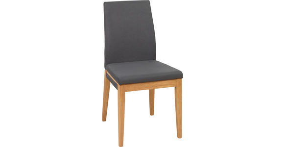 STUHL in Holz, Textil Anthrazit, Eichefarben - Eichefarben/Anthrazit, Natur, Holz/Textil (48/94/58cm) - Voleo