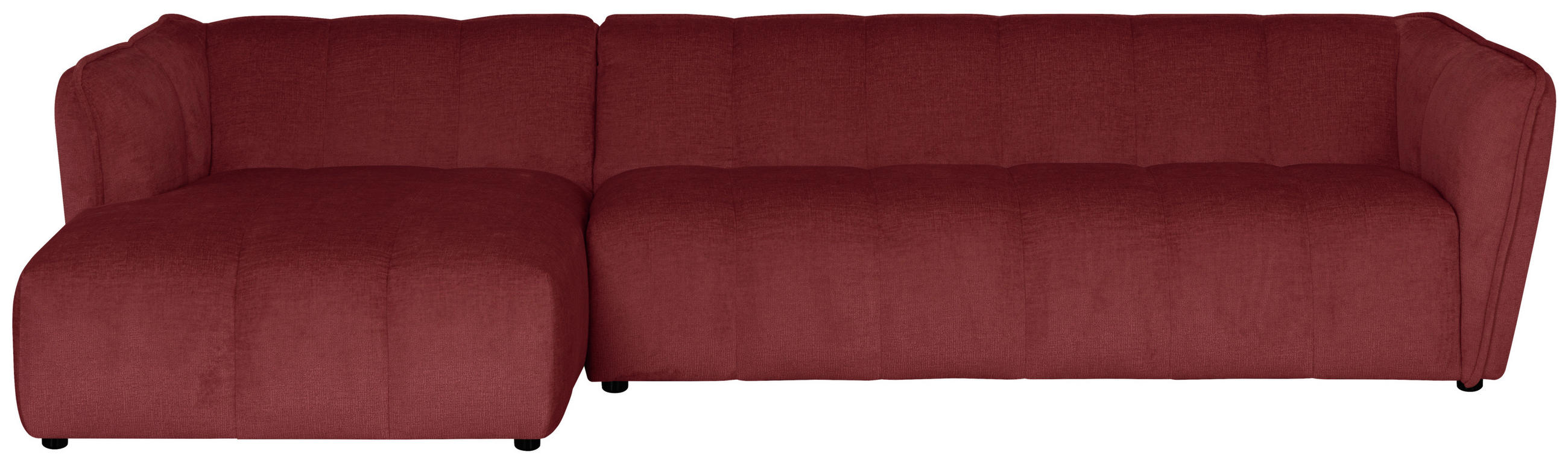 ECKSOFA  LIVOLI Bordeaux Chenille  - Bordeaux/Schwarz, Design, Textil (160/306cm) - MID.YOU