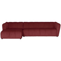 ECKSOFA LIVOLI in Chenille Bordeaux  160/306 cm  - Bordeaux/Schwarz, Design, Textil (160/306cm) - MID.YOU