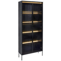 VITRINE  in Schwarz  - Schwarz, Design, Glas/Holzwerkstoff (86/204/34cm) - Hom`in