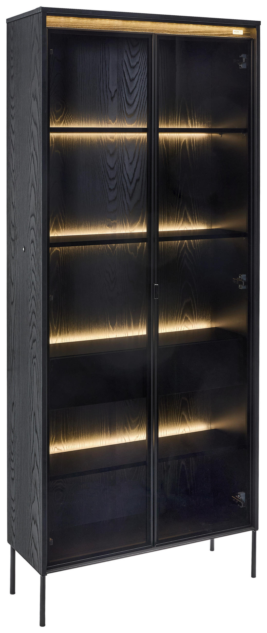 VITRINE  in Schwarz  - Schwarz, Design, Glas/Holzwerkstoff (86/204/34cm) - Hom`in