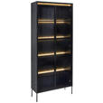 VITRINE  in Schwarz  - Schwarz, Design, Glas/Holzwerkstoff (86/204/34cm) - Hom`in