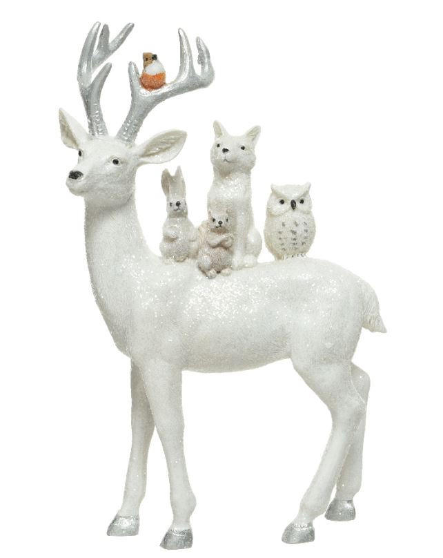 DEKOHIRSCH  - Weiß, Trend, Kunststoff (7/17/27cm) - X-Mas