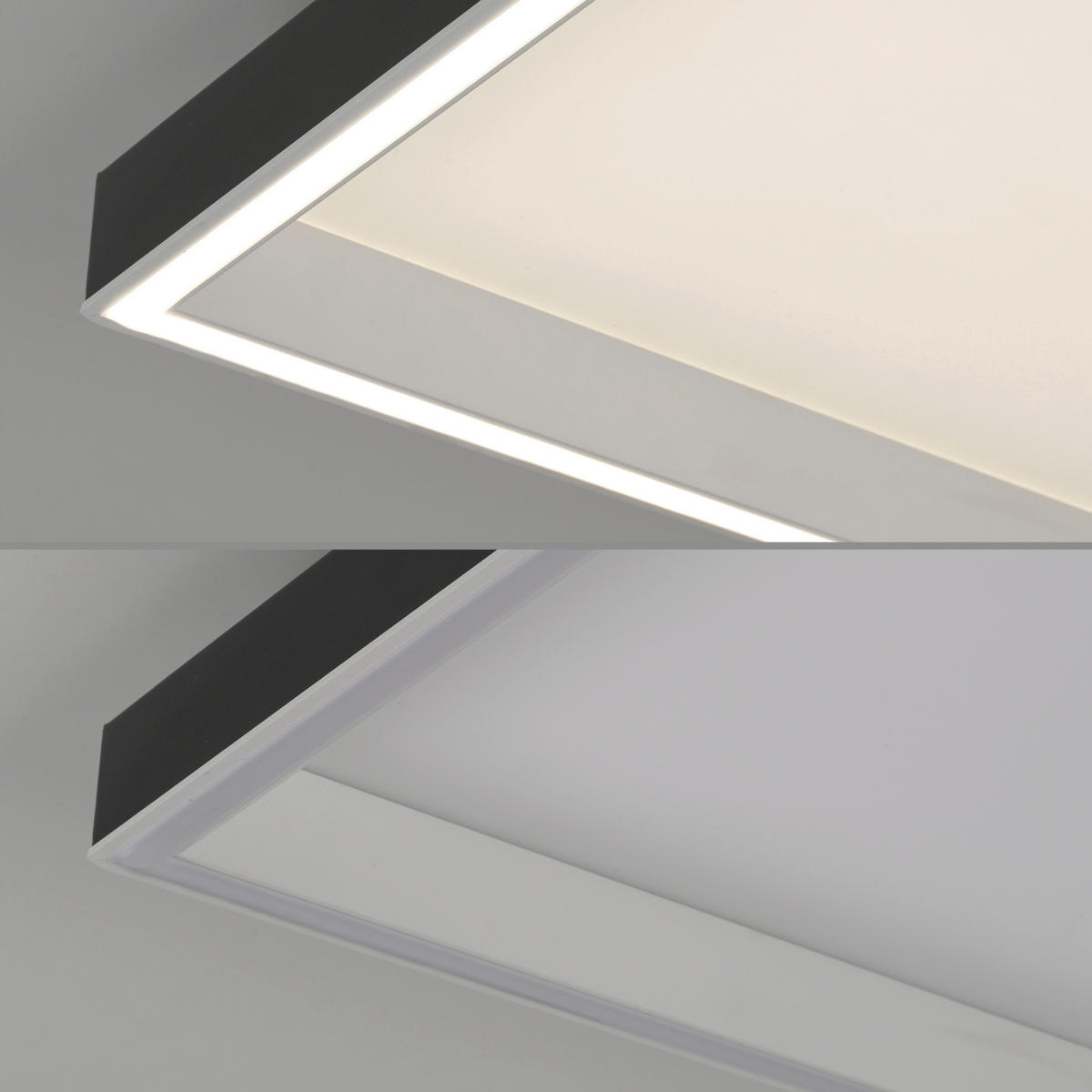 LED-DECKENLEUCHTE 50/50/8.4 cm    - Schwarz, Basics, Kunststoff/Metall (50/50/8.4cm)