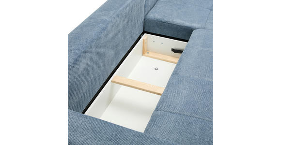 ECKSOFA  in Webstoff Blaugrau  - Blaugrau/Schwarz, KONVENTIONELL, Textil/Metall (292/192cm) - Carryhome