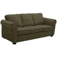 3-SITZER-SOFA  in Chenille Dunkelgrün  - Dunkelgrün/Schwarz, KONVENTIONELL, Kunststoff/Textil (226/88/86cm) - Carryhome
