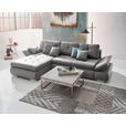ECKSOFA Graubraun Webstoff  - Chromfarben/Graubraun, Design, Kunststoff/Textil (302/187cm) - Carryhome