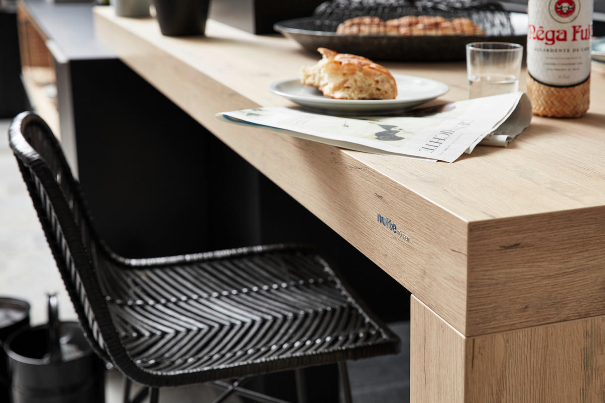 EINBAUKÜCHE SOFT LACK  - Eichefarben/Schwarz, Design, Holzwerkstoff - Nolte Küchen
