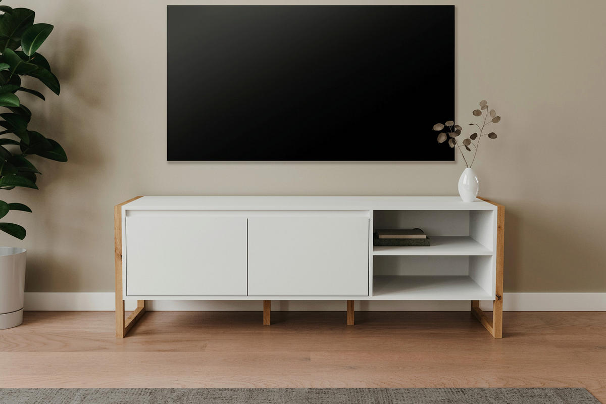 TV-ELEMENT 160/55/40 cm  - Weiß/Eiche Artisan, Design, Holzwerkstoff (160/55/40cm) - MID.YOU