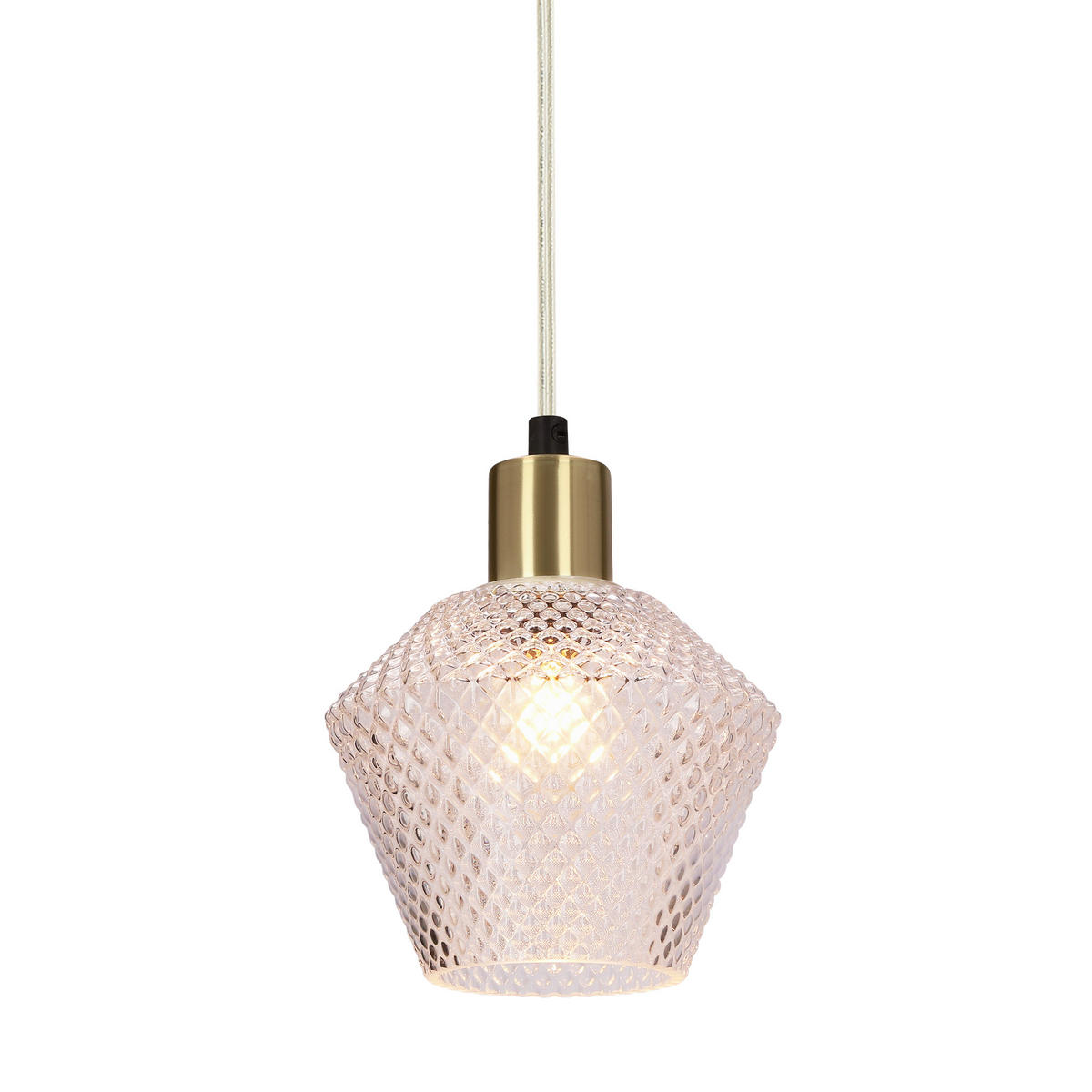 PENDELLEUCHTE 70/14/120 cm  - Transparent/Goldfarben, KONVENTIONELL, Metall (70/14/120cm)