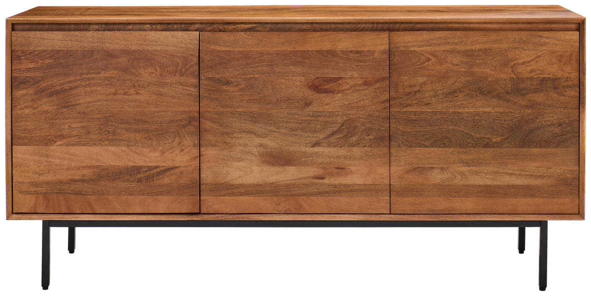 SIDEBOARD  in 160/76/40 cm  - Schwarz/Naturfarben, LIFESTYLE, Holz/Metall (160/76/40cm) - Livetastic