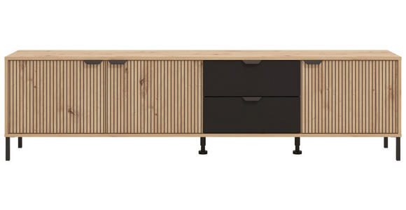 LOWBOARD in 208/40/54,5 cm - Schwarz/Eiche Artisan, Basics, Holzwerkstoff/Kunststoff (208/40/54,5cm) - Carryhome
