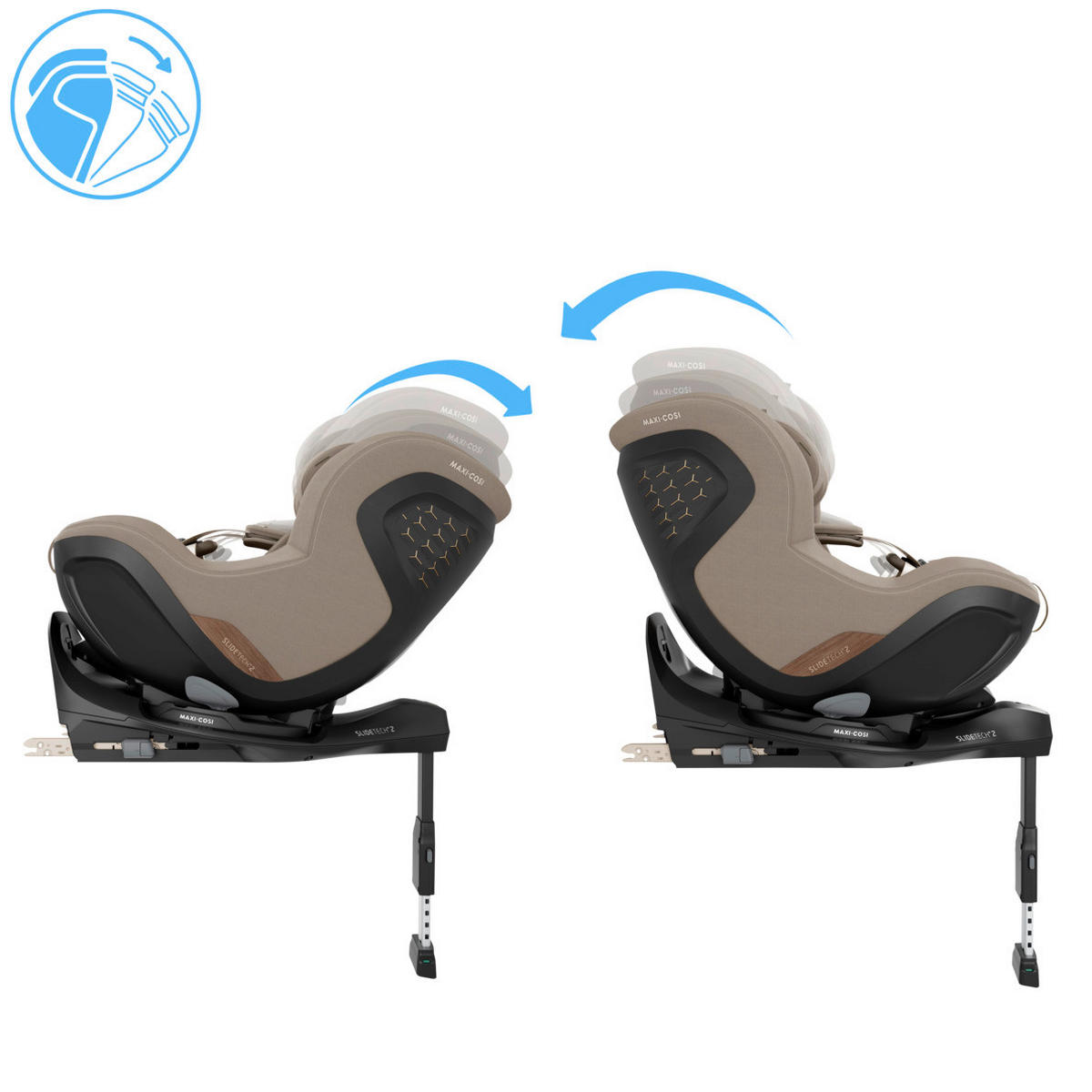 REBOARDER-KINDERSITZ Mica Slide Pro  - Braun, Basics, Kunststoff/Textil (43,5/46,8 - 70/66 - 76,2cm) - Maxi-Cosi