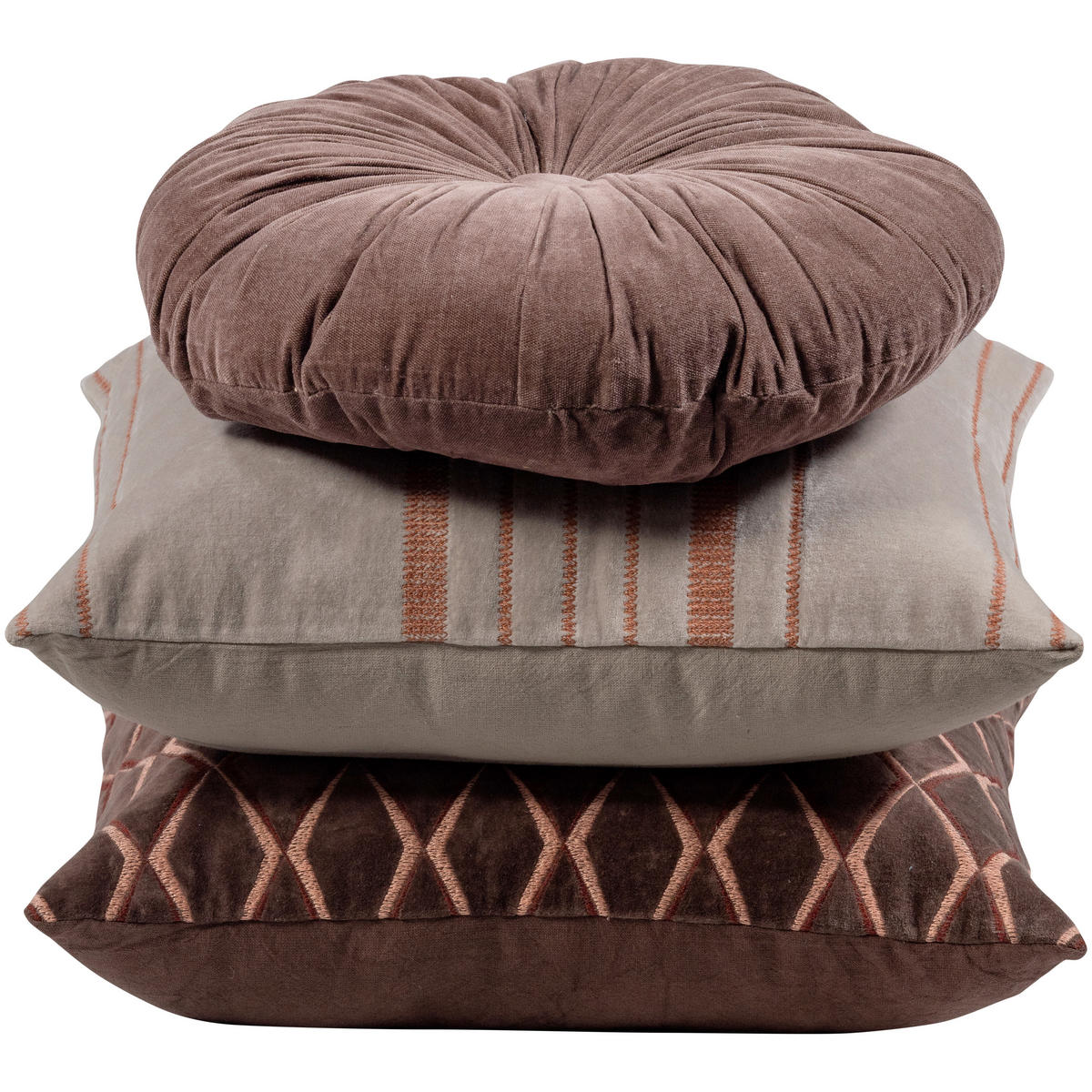 ZIERKISSENSET Aziz 45/45 cm  - Multicolor/Braun, Basics, Textil (45/45cm) - Livetastic