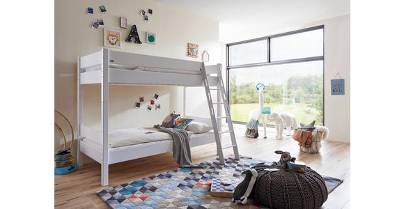 ETAGENBETT 90/200 cm Weiß - Weiß, KONVENTIONELL, Holz (90/200cm) - Carryhome