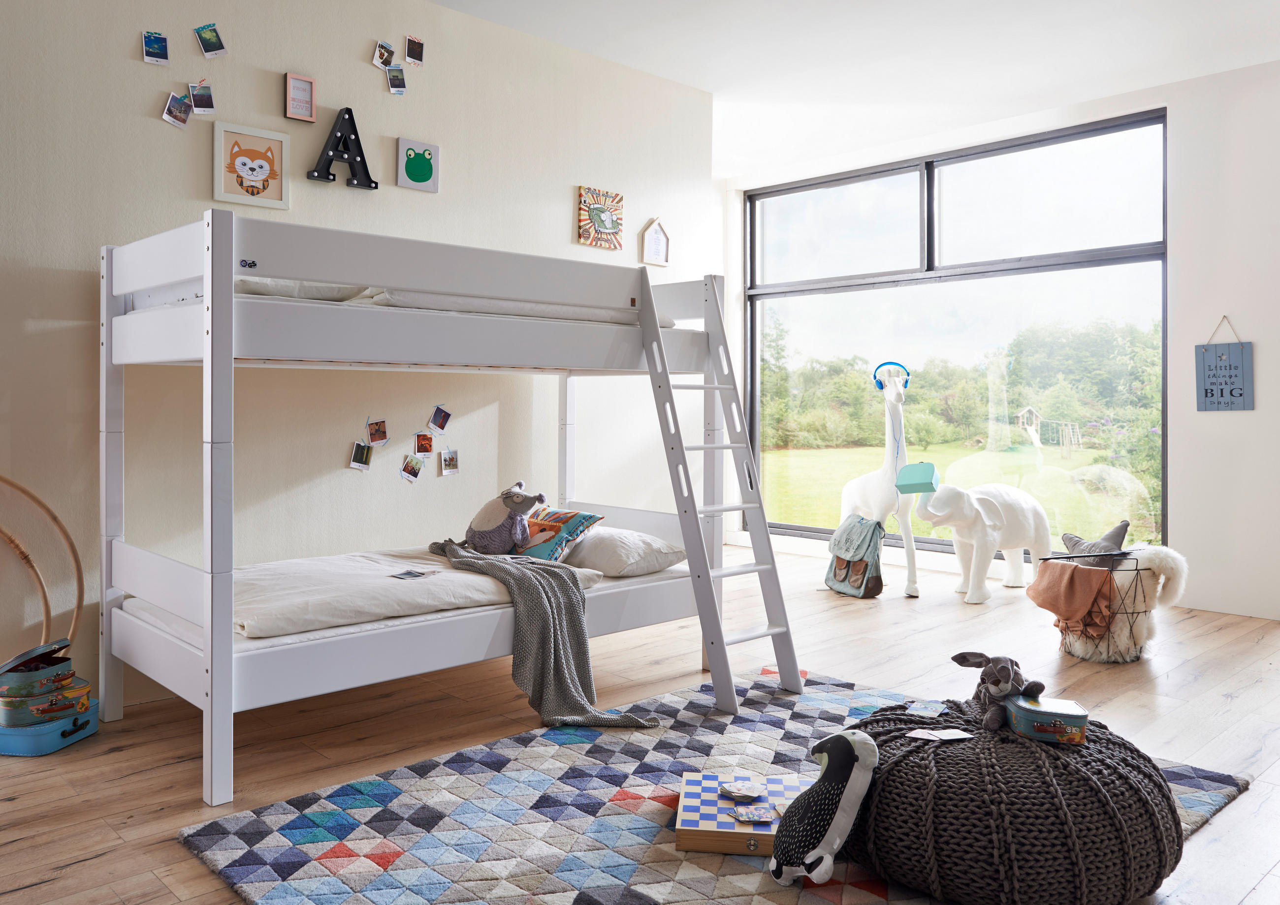ETAGENBETT 90/200 cm Weiß  - Weiß, KONVENTIONELL, Holz (90/200cm) - Carryhome