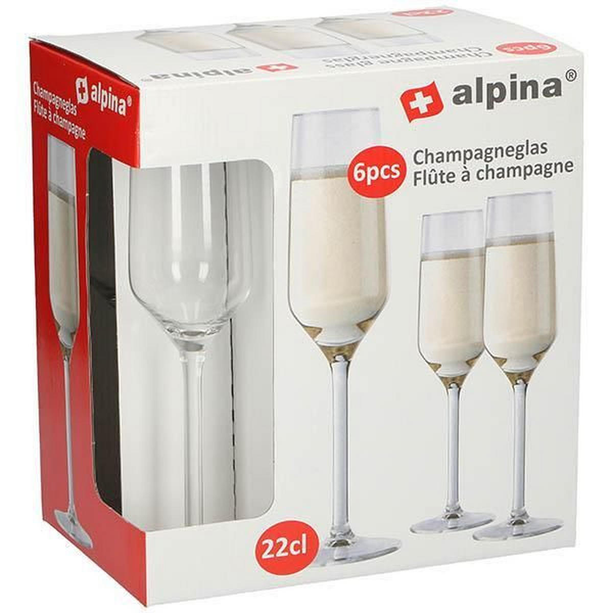 SET ČAŠA  6 delova   - providno, Osnovno, staklo - Alpina 6287
