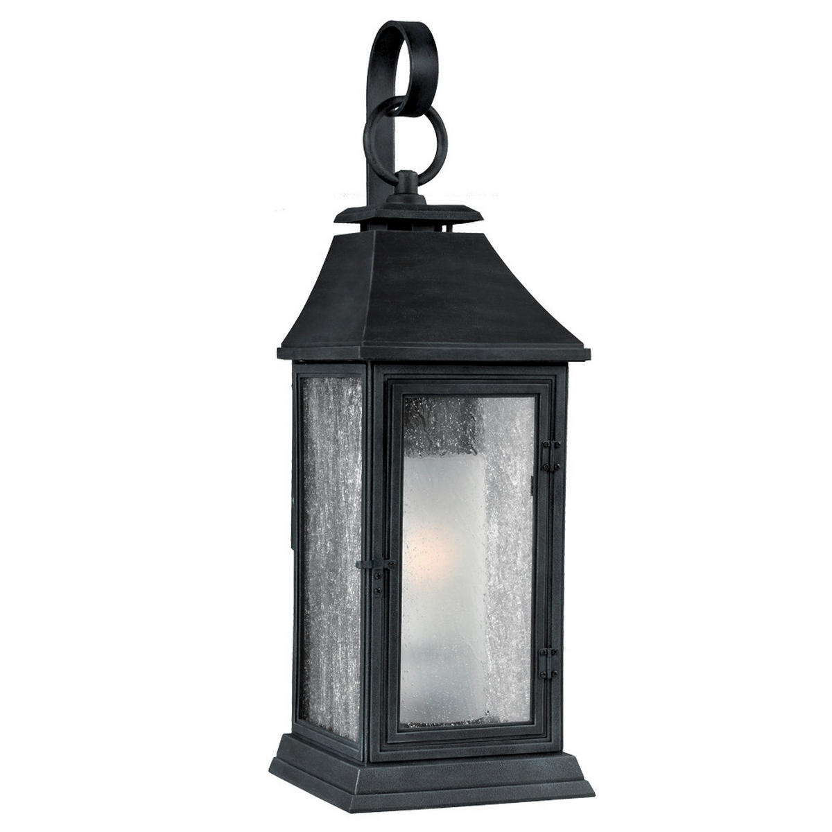 VÄGGLAMPA FÖR UTOMHUS - zinkfärgad, Klassisk, glas/plast (19/18,4/48,7cm) - Elstead Lighting