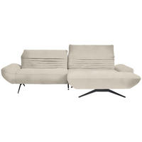 ECKSOFA  in Teddystoff Creme  280/170-195 cm  - Creme/Schwarz, Design, Textil/Metall (280/170-195cm) - Dieter Knoll