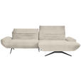 ECKSOFA  in Teddystoff Creme  280/170-195 cm  - Creme/Schwarz, Design, Textil/Metall (280/170-195cm) - Dieter Knoll