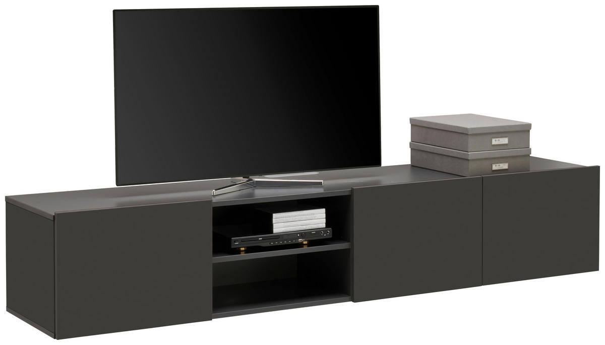 LOWBOARD  200/36,7/42 cm  hängend  - Anthrazit, Design, Holzwerkstoff (200/36,7/42cm) - Hom`in