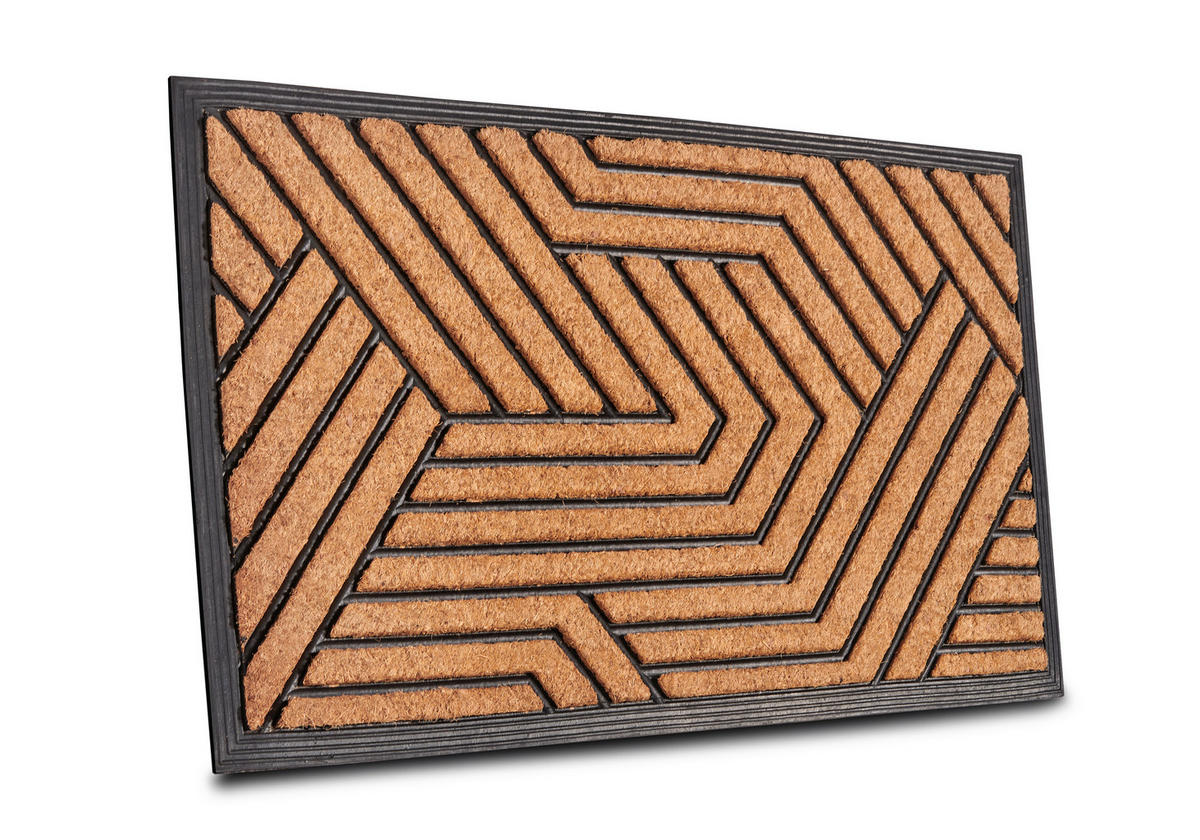 KOKOSMATTE  45/75 cm  Schwarz, Hellbraun  - Hellbraun/Schwarz, Basics, Naturmaterialien/Kunststoff (45/75cm)