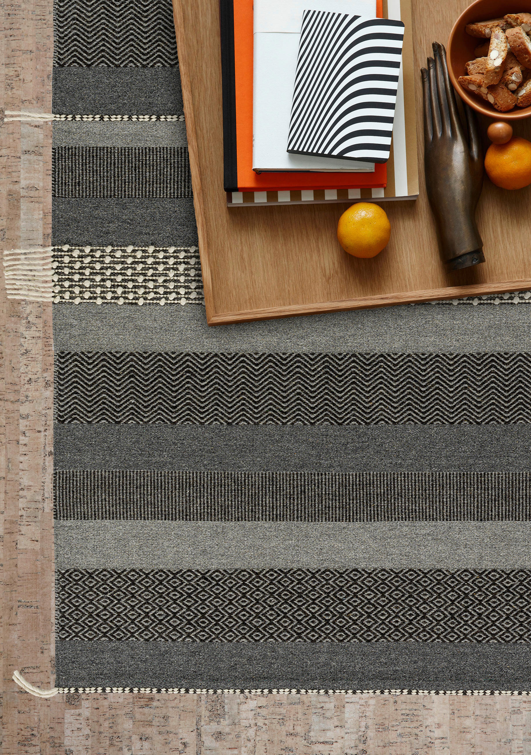 HANDWEBTEPPICH 140/200 cm Botana Dunkelgrau, Beige  - Dunkelgrau/Beige, KONVENTIONELL, Textil (140/200cm) - Schöner Wohnen