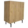 HIGHBOARD LINO in 80/95/40 cm - Eichefarben/Schwarz, Design, Holzwerkstoff/Metall (80/95/40cm) - Xora